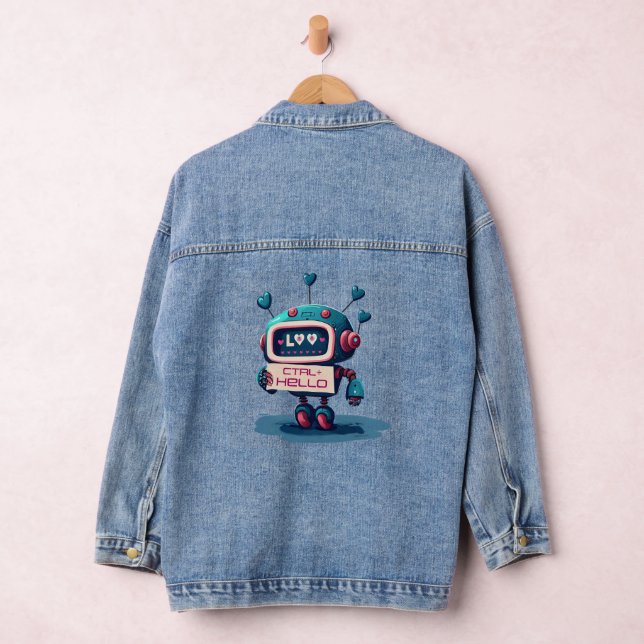 CTRL+ HELLO Denim Delight: Cute Robot Sparky Jacket (Hangar)