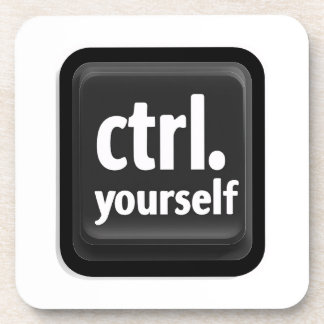 “Ctrl Yourself” Key Illustration – Minimalist Moti Coaster