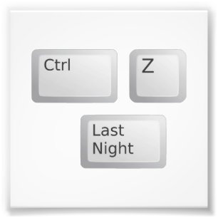 Ctrl Z Undo Last Night Please Photo Print