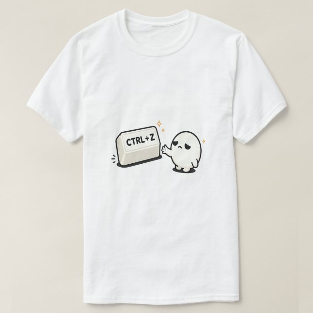 Ctrl Z Undo Mistakes - Funny Tech Cute Character T-Shirt (Design Front)