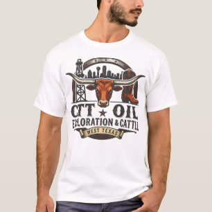 CTT Oil Exploration And Cattle Texas Vintage T-Shirt