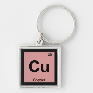 Cu - Copper Chemistry Periodic Table Symbol Key Ring