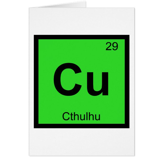 Cu - Cthulhu Chemistry Periodic Table Symbol (Front)