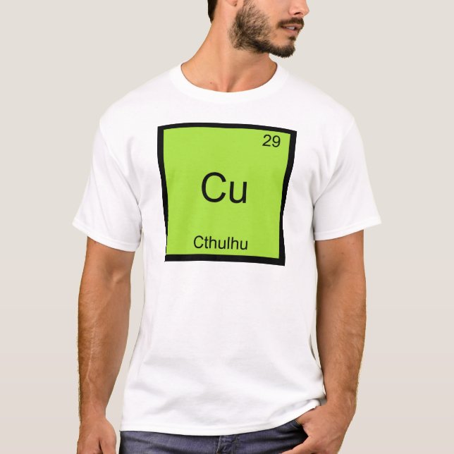 Cu - Cthulhu Funny Chemistry Element Symbol Tee (Front)