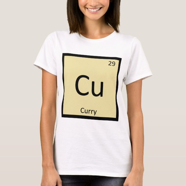Cu - Curry Spice Chemistry Periodic Table Symbol T-Shirt (Front)