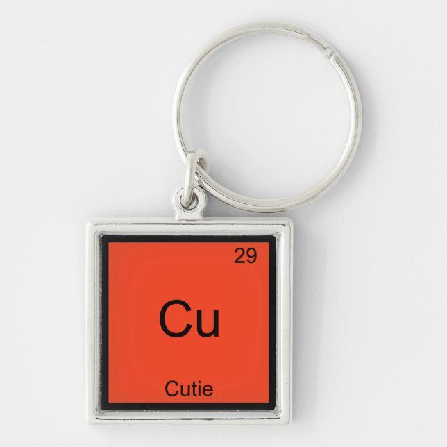 Cu - Cutie Chemistry Element Symbol Funny Periodic Key Ring (Front)