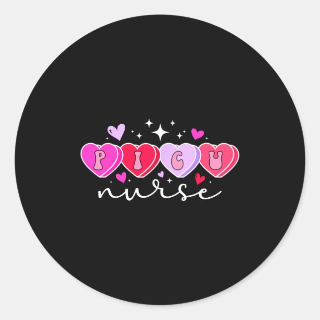 Cu Nurse Valentine Hearts Cu Nursing Valentine  Classic Round Sticker (Front)