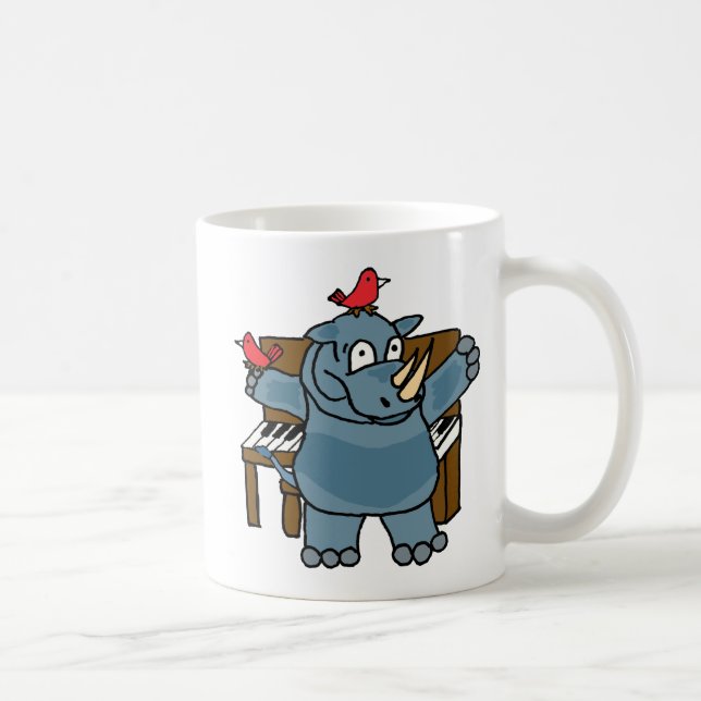 CU- Rhino Playing Piano Mug (Right)
