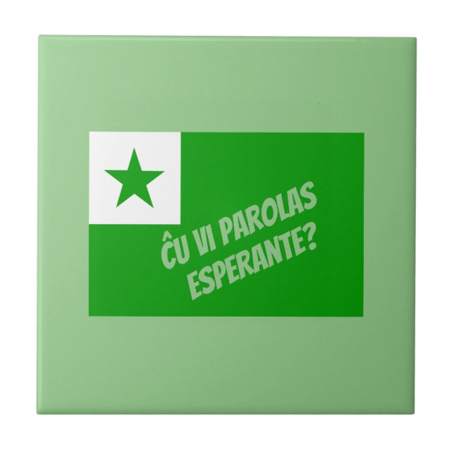 Ĉu vi parolas Esperante? Ceramic Tile (Front)
