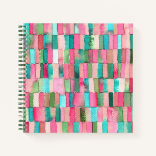 Cuaderno cuadrado con diseño de acuarela notebook
