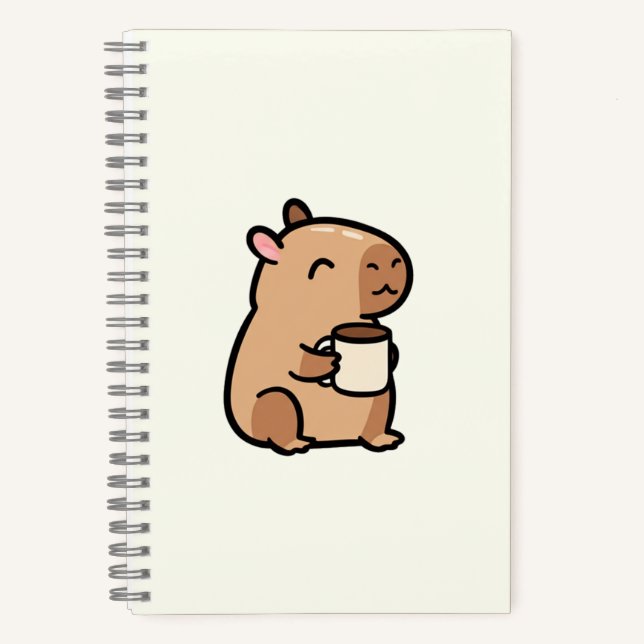 Cuaderno Cuadriculado Capybara with Mug Grid Notebook (Front)
