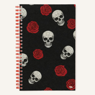 Cuaderno Cuadriculado Skulls and Roses Gridded Notebook