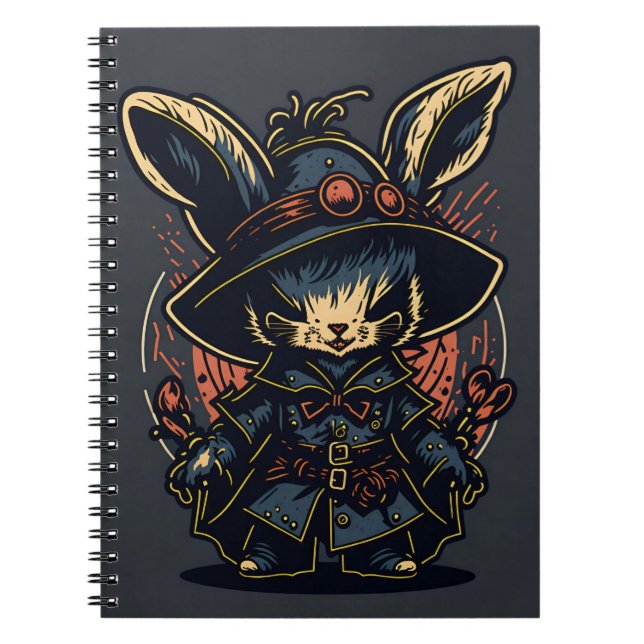 Cuaderno easter dark rabbit bunny halloween 2 notebook (Front)