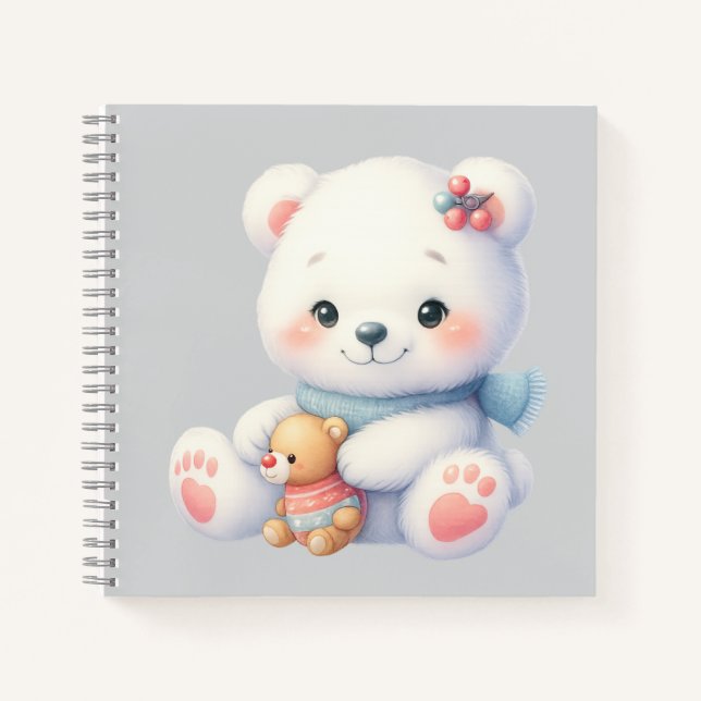 Cuaderno espiral con diseño de lindo osito notebook (Front)