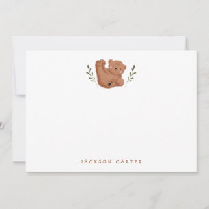 Cub Bear Woodland Thank You Card