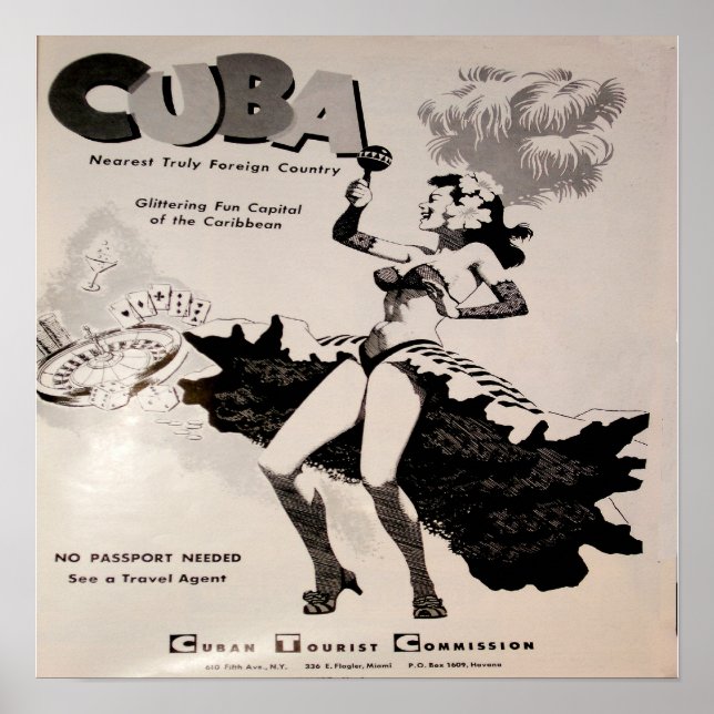 Cuba 1950's Black & White Print (Front)