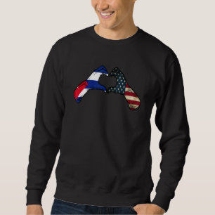 Cuba American USA Flag USA Cuban Heart Sweatshirt