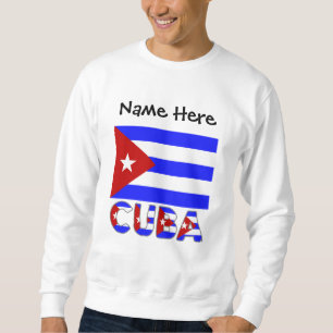 Cuba and Cuban Flag Light Blue Personalised  Sweatshirt