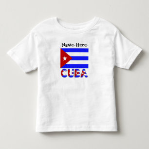 Cuba and Cuban Flag Light Blue Personalised Toddler T-Shirt