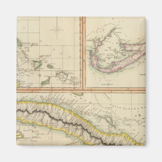 Cuba, Bahama I, Bermudas Magnet (Front)