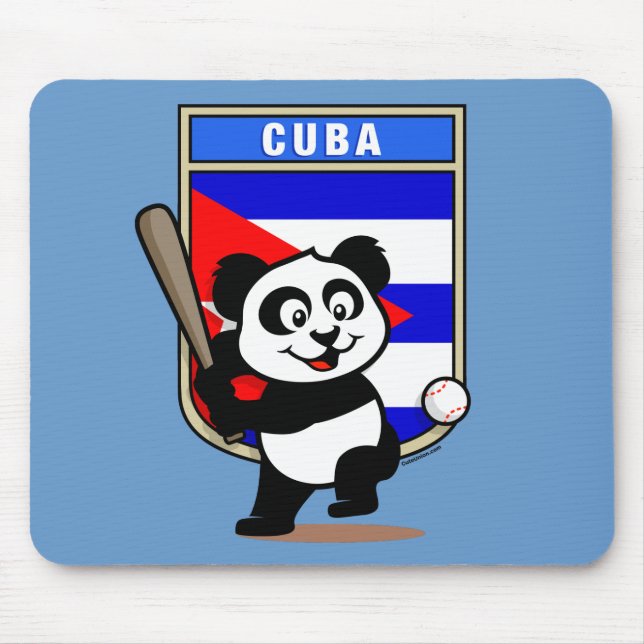 Cuba Baseball Panda Mouse Pad (Front)