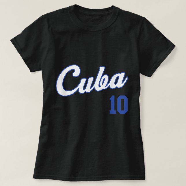 Cuba Baseball  Remera Beisbol Cuban Jersey 10 T-Shirt (Design Front)