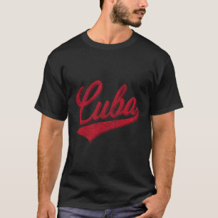 Cuba Baseball Varsity Script Sports Jersey Style T-Shirt