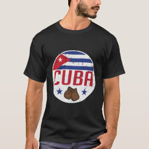 Cuba Boxing Club Gym Boxer Gloves Flag Supporter P T-Shirt