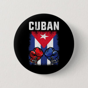 Cuba Boxing Shirt With Gloves And Cuban Flag Cuban 6 Cm Round Badge
