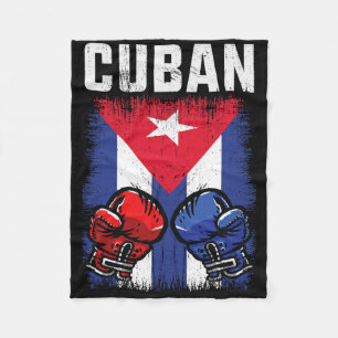 Cuba Boxing Shirt With Gloves And Cuban Flag Cuban Fleece Blanket