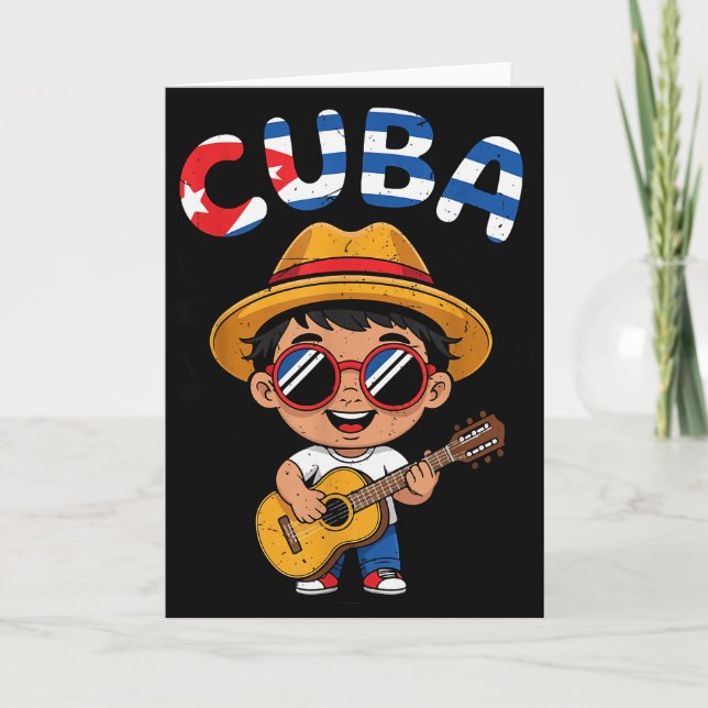 Cuba Boy Hispanic Heritage Month Cuban Flag Boy To Card (Front)