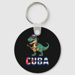 Cuba Boy Hispanic Heritage Month Cuban Flag Dinosa Key Ring