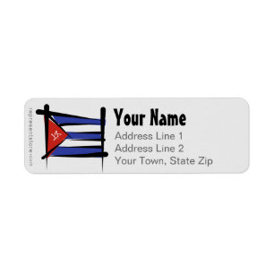 Cuba Brush Flag Return Address Label