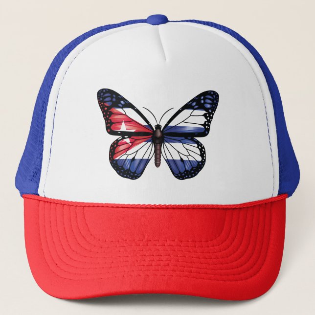 Cuba butterfly monarch flag trucker hat (Front)