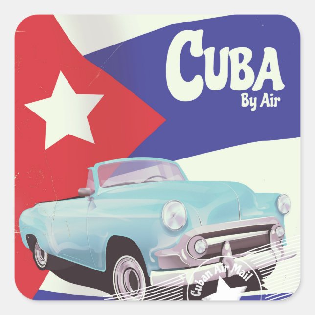 Cuba by Air Square Sticker (Front)