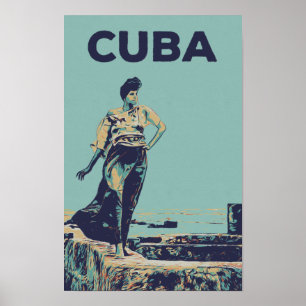 Cuba Caribbean proud woman of Havana Postcard Poster