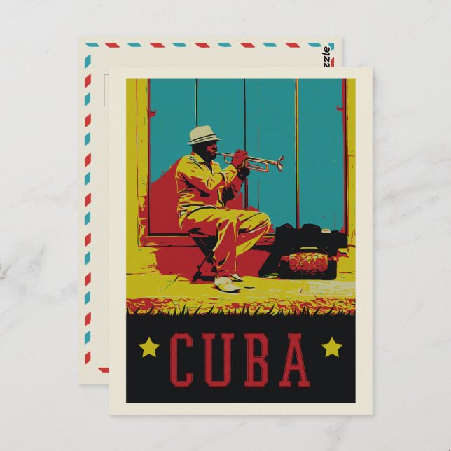 Cuba Caribbean typical musician of Havana Postcard (Front/Back)
