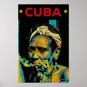 Cuba Caribbean typical woman of Havana Postcard Poster