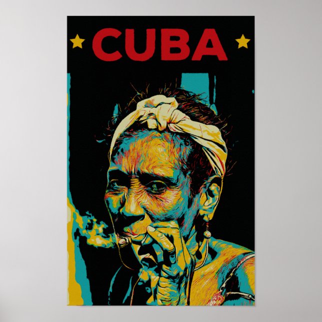 Cuba Caribbean typical woman of Havana Postcard Poster (Front)