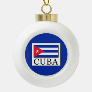 Cuba Ceramic Ball Christmas Ornament