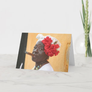 Cuba Cigar Lady Card