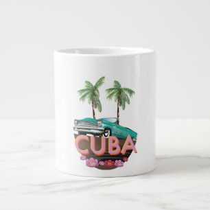 Cuba Classic Car logo Large Coffee Mug