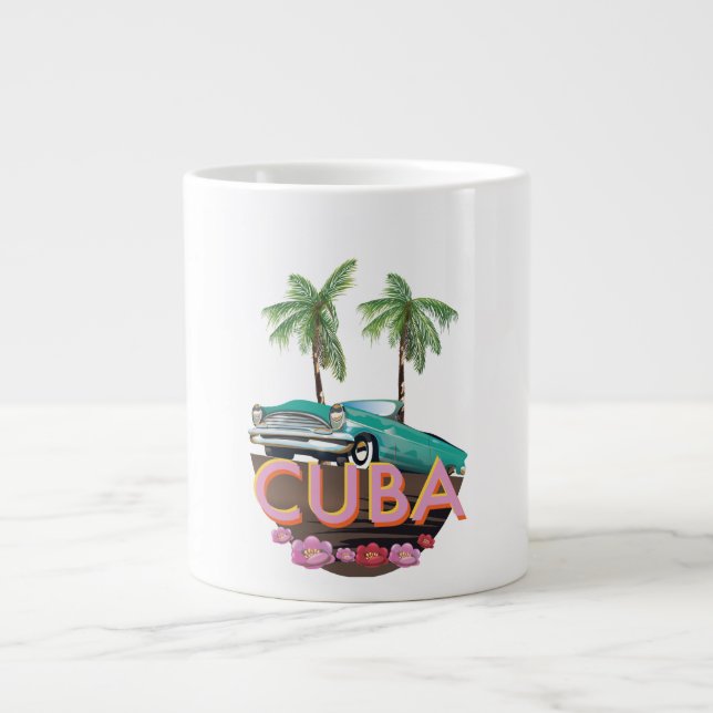 Cuba Classic Car logo Large Coffee Mug (Front)