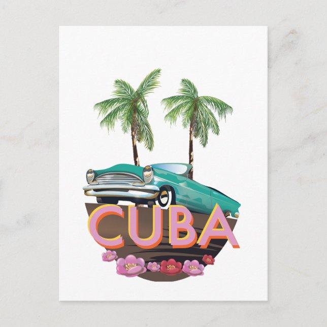Cuba Classic Car logo Postcard (Front)