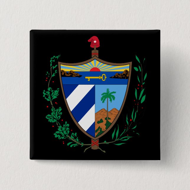 cuba coat of arms 15 cm square badge (Front)