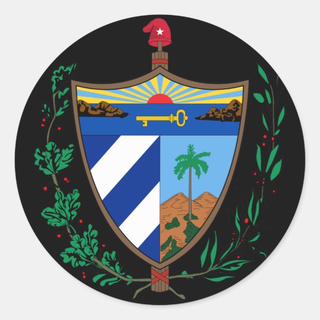 cuba coat of arms classic round sticker (Front)