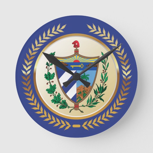 Cuba Coat of Arms Round Clock (Front)