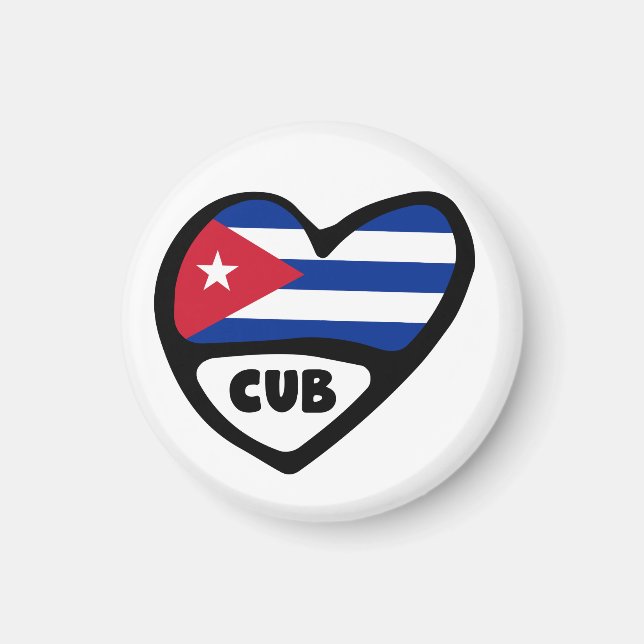 Cuba Country Code Flag Heart, CUB Magnet (Front)