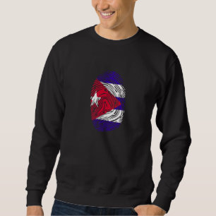 Cuba Country Flag Fingerprint DNA Sweatshirt