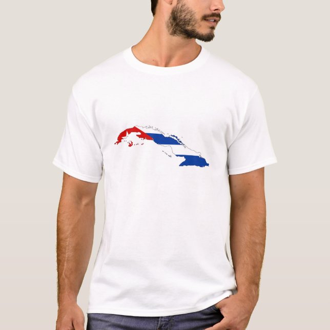 cuba country flag map shape silhouette T-Shirt (Front)